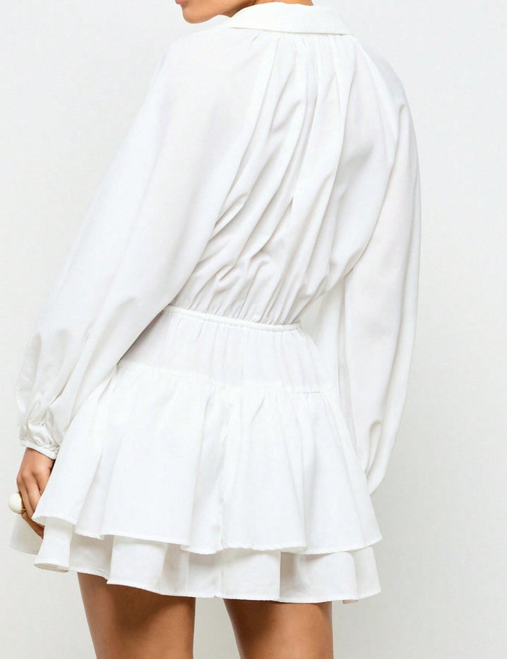 Rochie tip cămașă Shein, alb