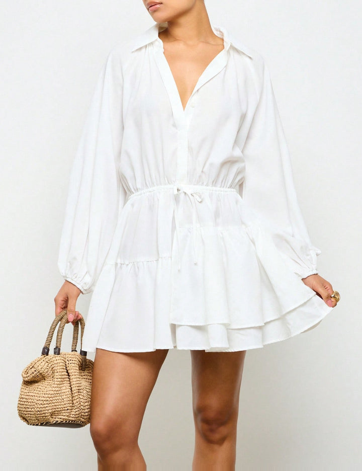 Rochie tip cămașă Shein, alb