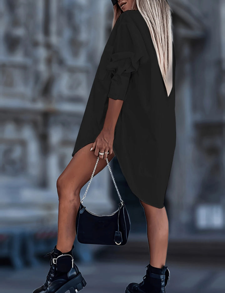 Rochie tip cămașă Shein, negru