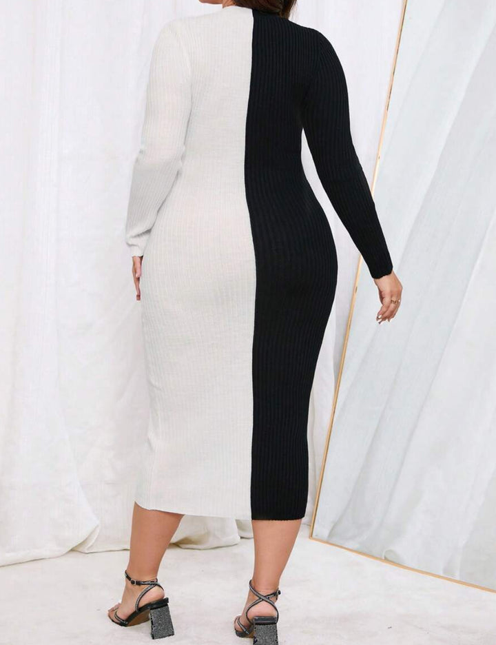 Rochie tricotată Shein Curve+, mix culori