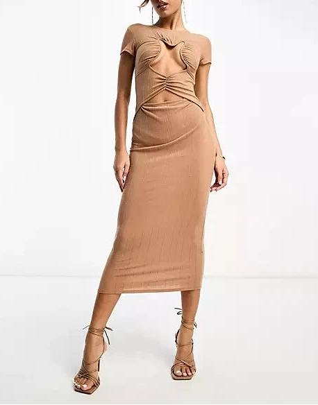 Rochie midi ASOS, maro