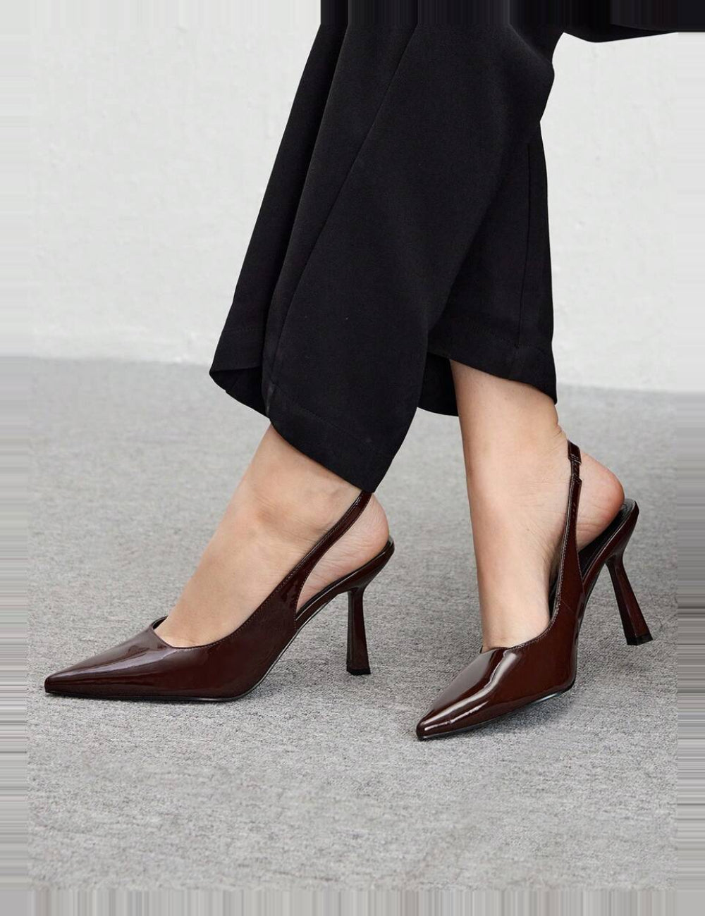 Saboți cu toc Shein, maro