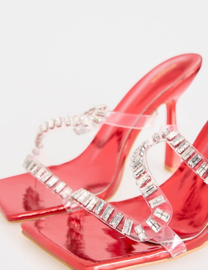 Saboți PRETTYLITTLETHING, roșu