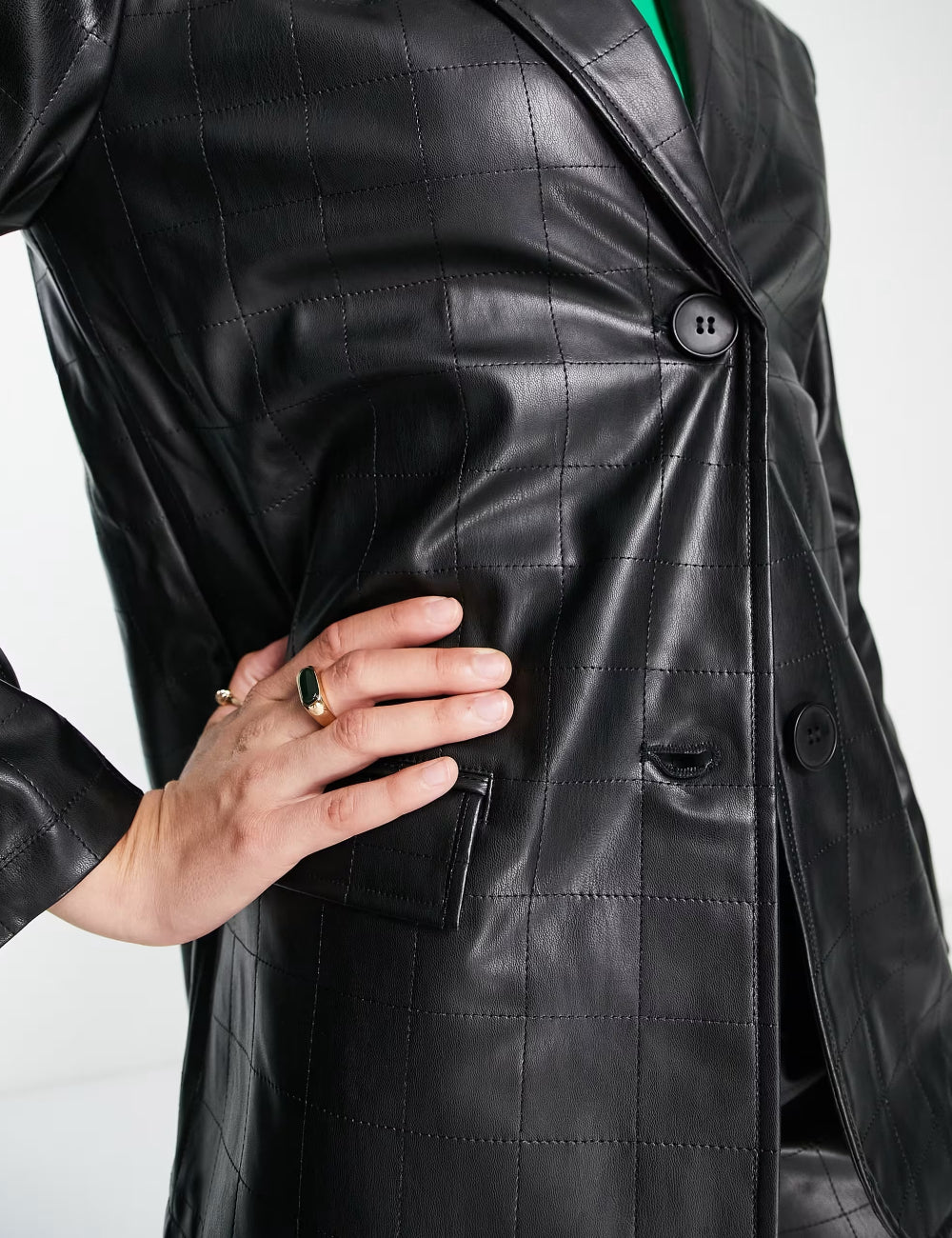 Sacou imitație de piele 4th & Reckless, negru