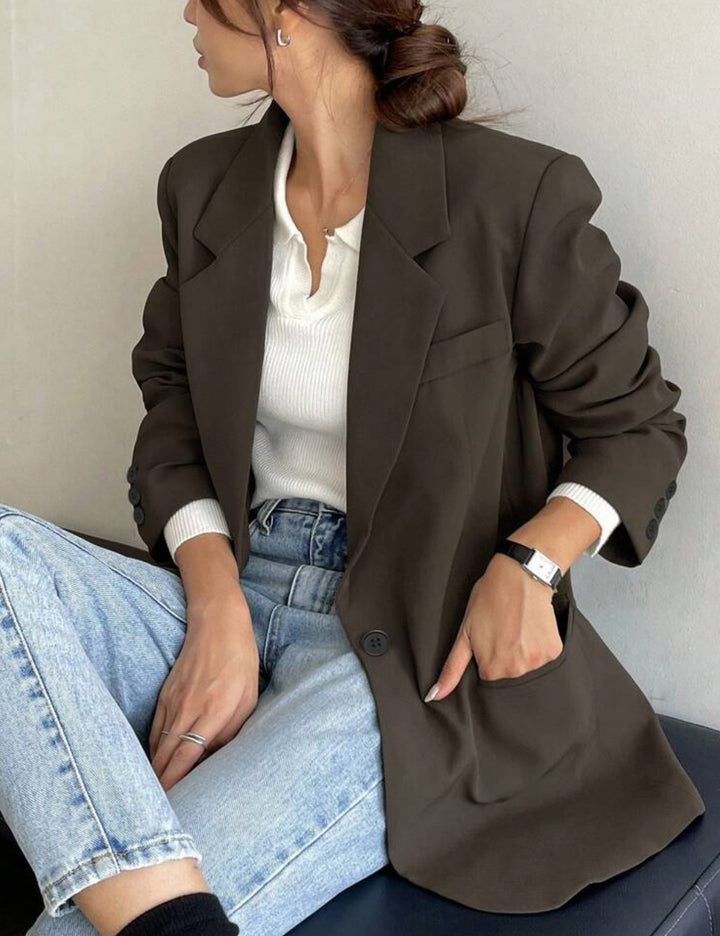 Shein blézer, barna