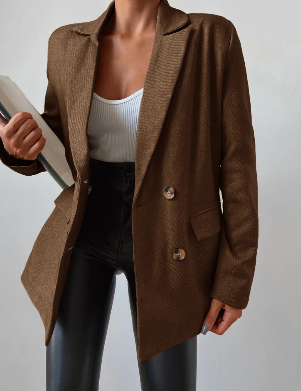 Shein blézer, barna
