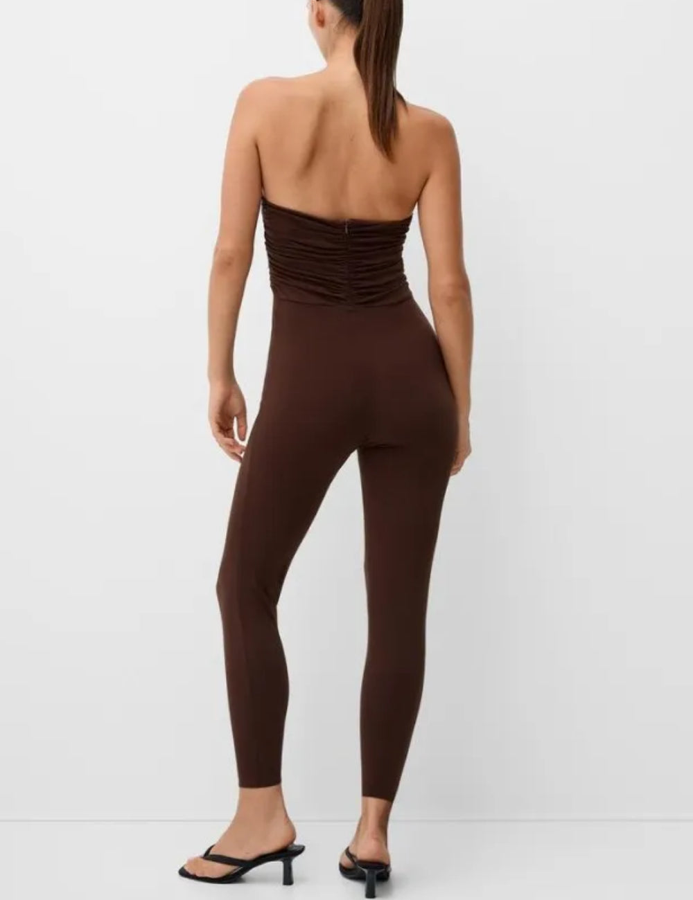 Salopetă lungă Bershka, maro