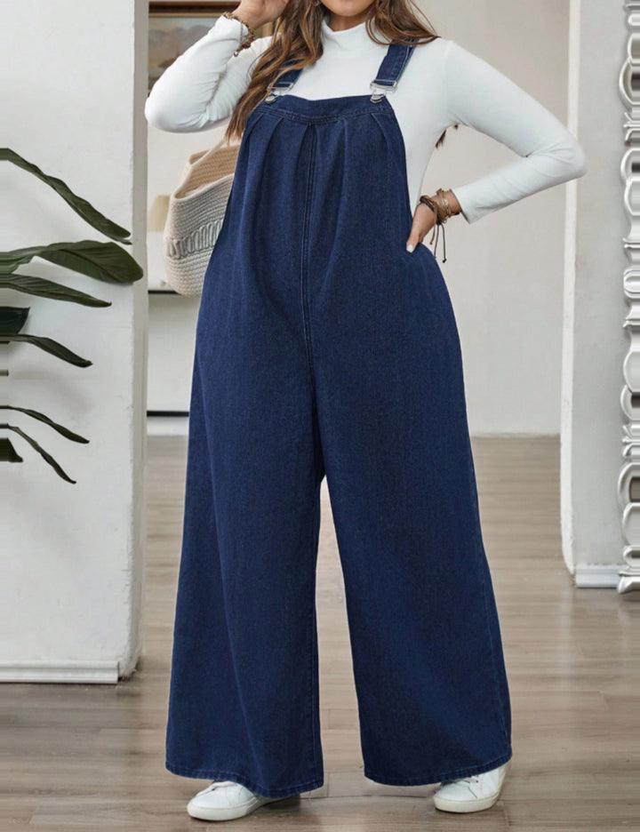 Shein Curve+ hosszú jumpsuit, kék