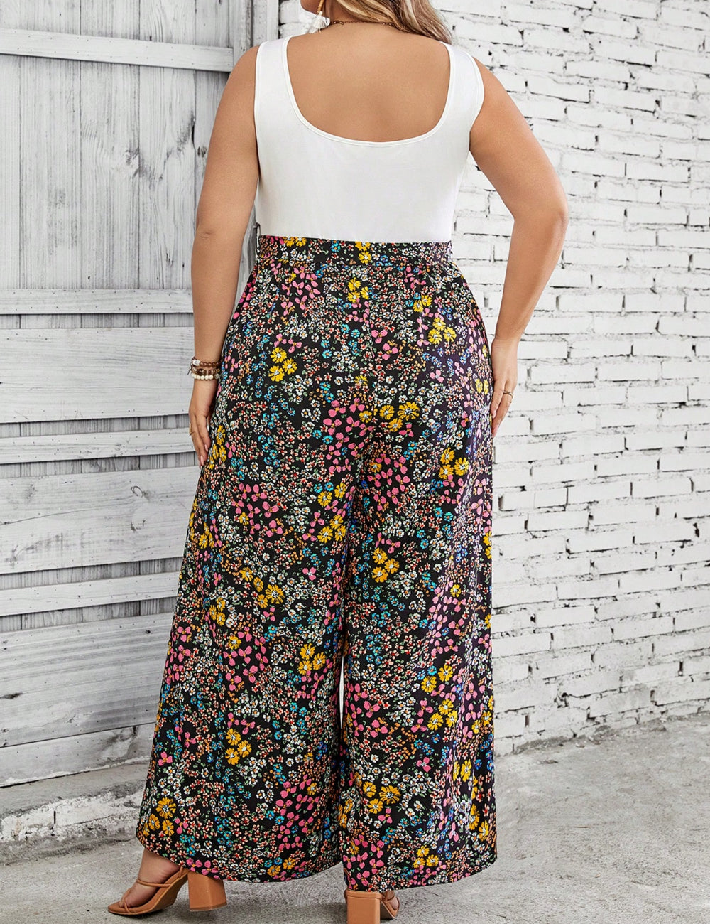 Shein Curve+ hosszú jumpsuit, vegyes színek