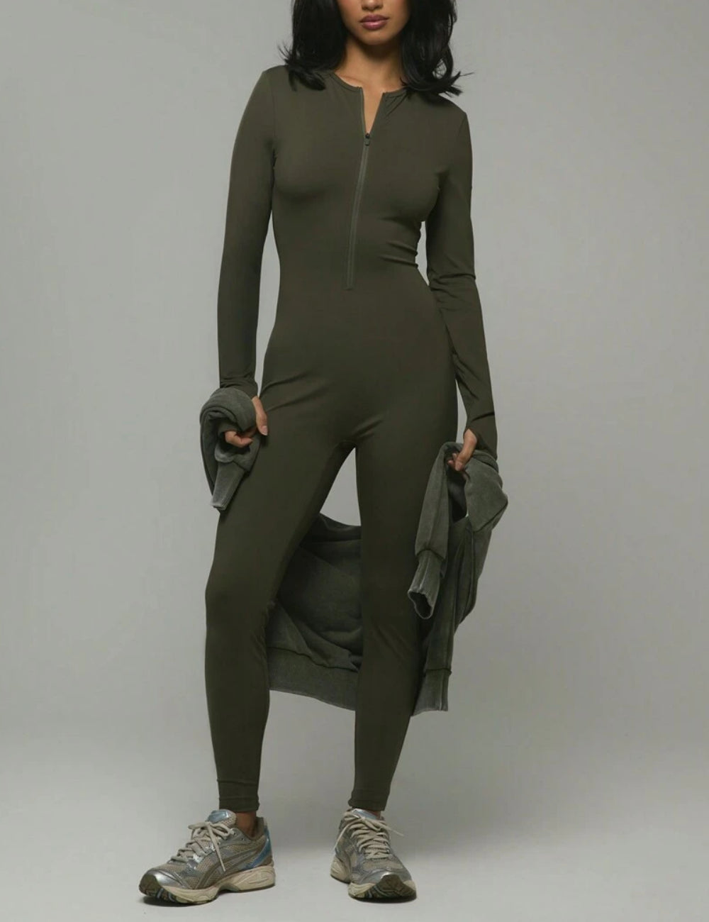 Shein hosszú kezeslábas, khaki