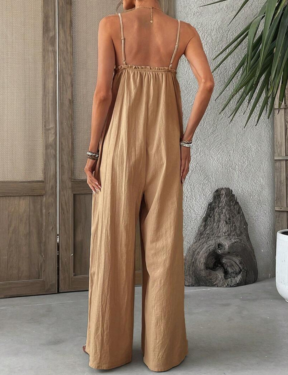 Shein hosszú jumpsuit, barna