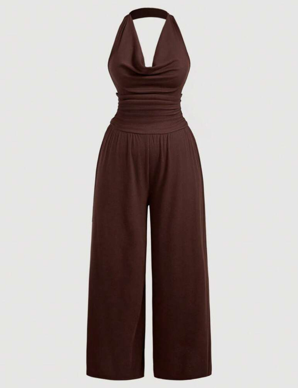 Shein Curve+ hosszú nadrág, barna