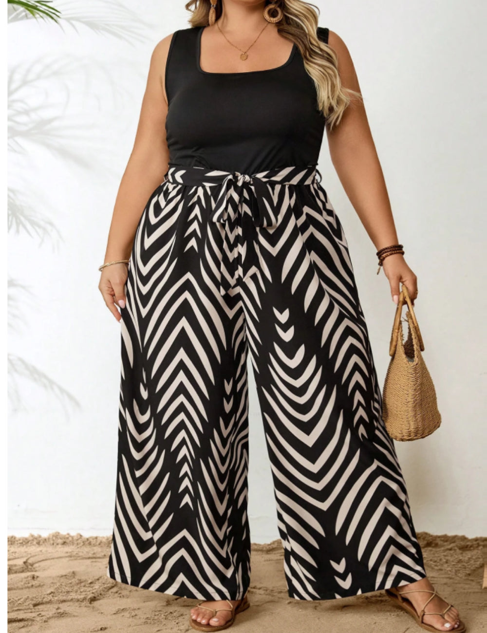 Shein Curve+ hosszú kertésznadrág, színkeverék