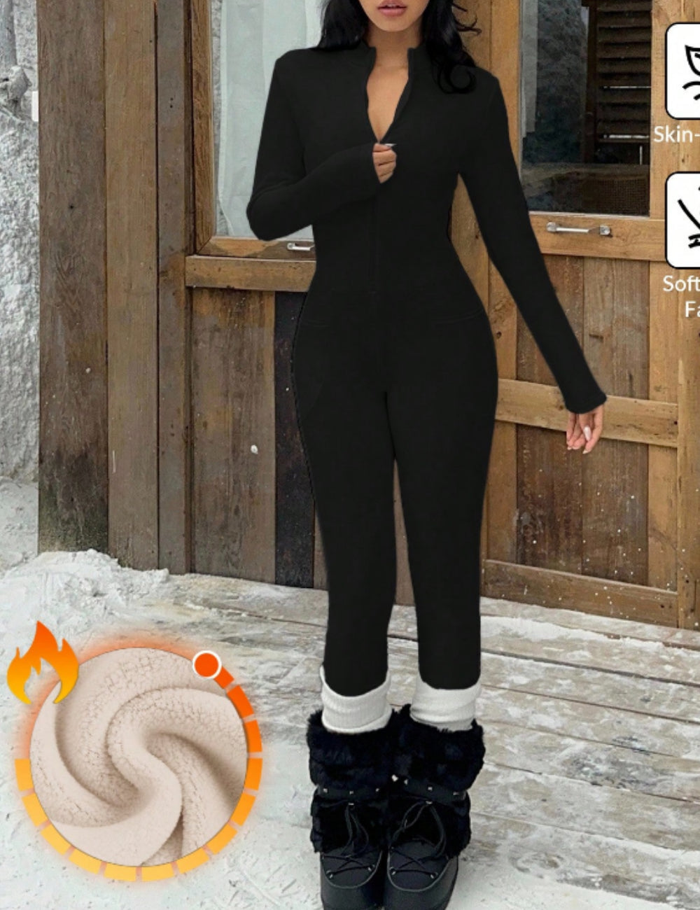 Shein hosszú kezeslábas, fekete