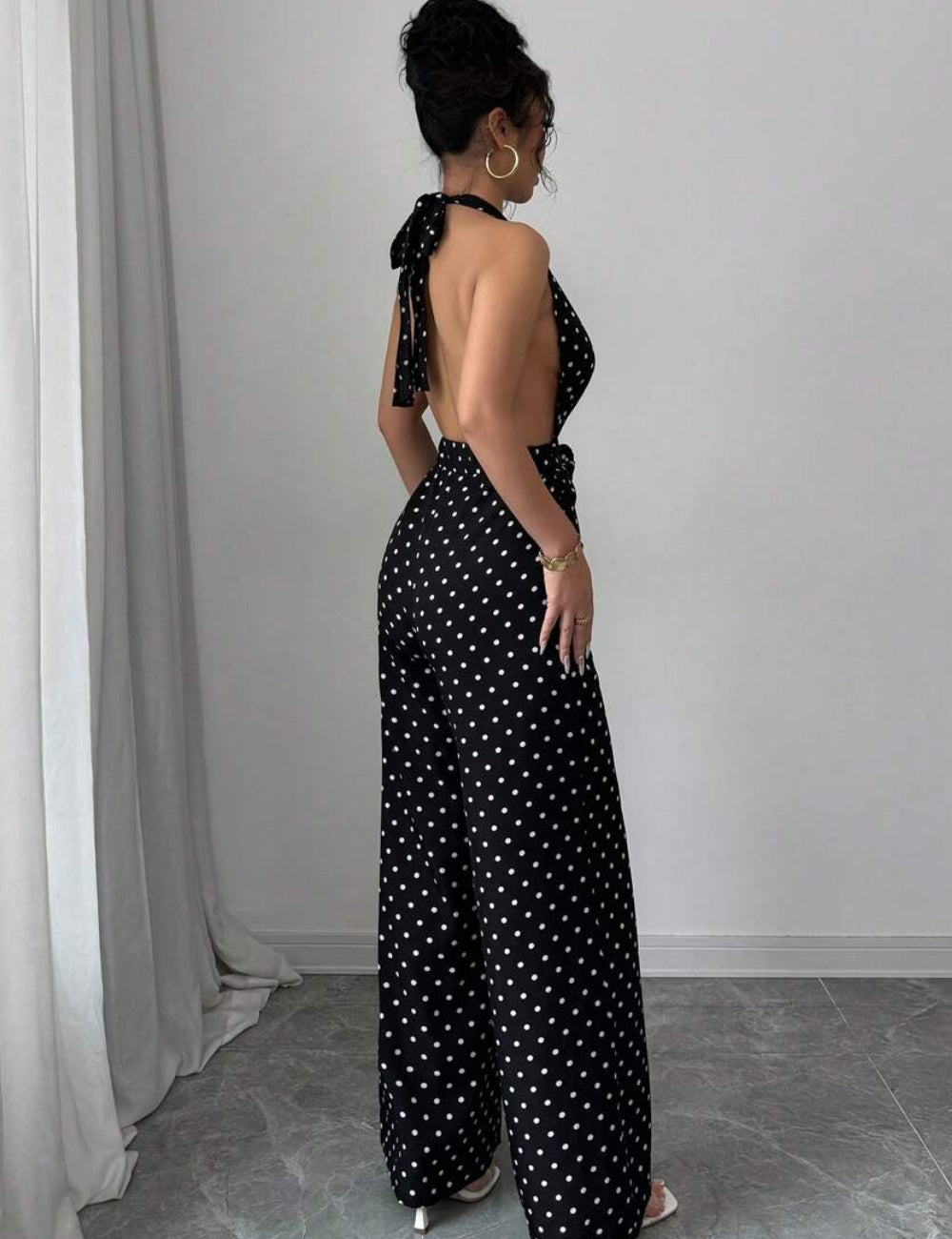 Shein hosszú jumpsuit, fekete