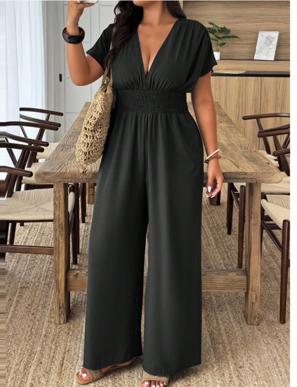 Salopetă lungă Shein Curve+, negru