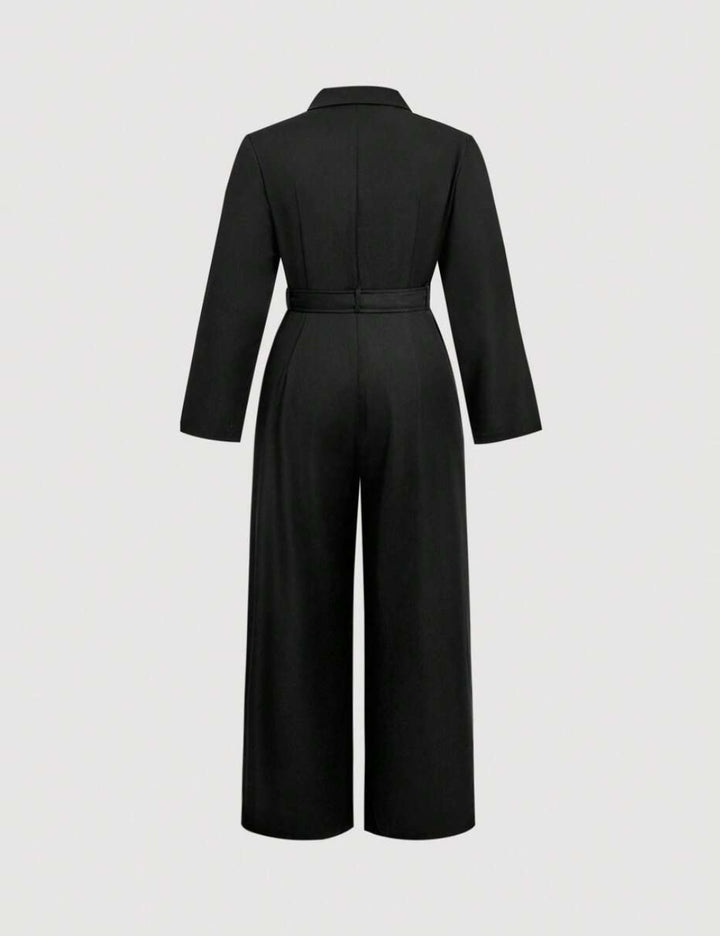 Shein Curve+ hosszú overall, fekete