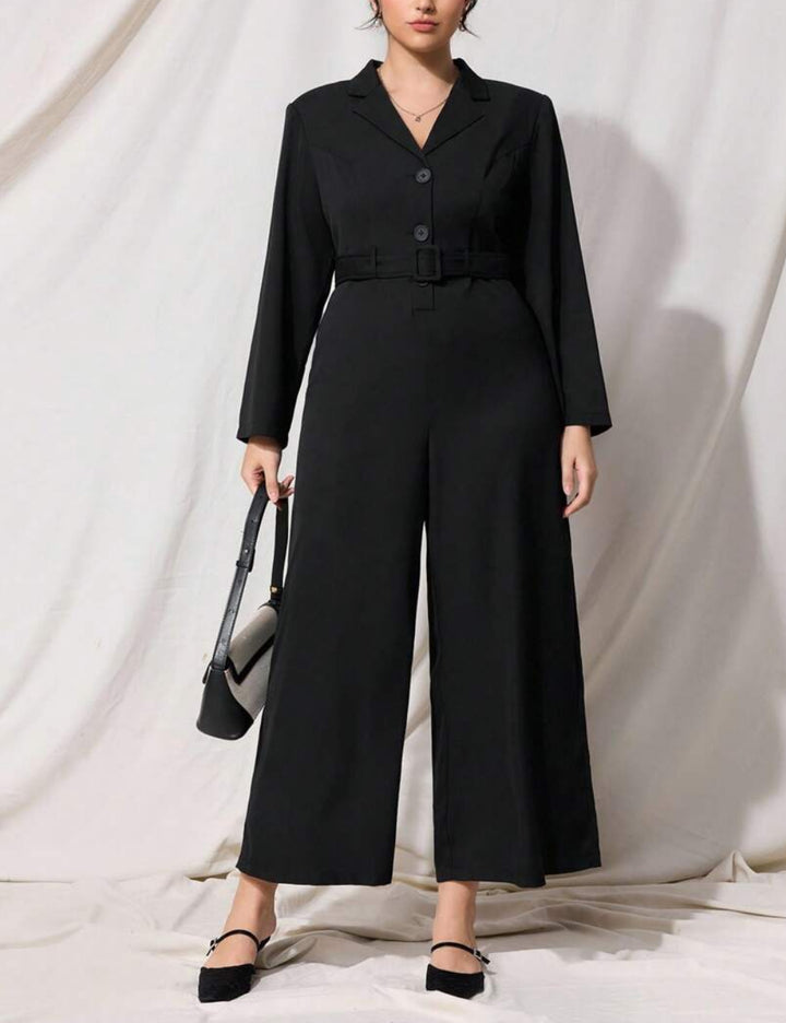 Shein Curve+ hosszú overall, fekete
