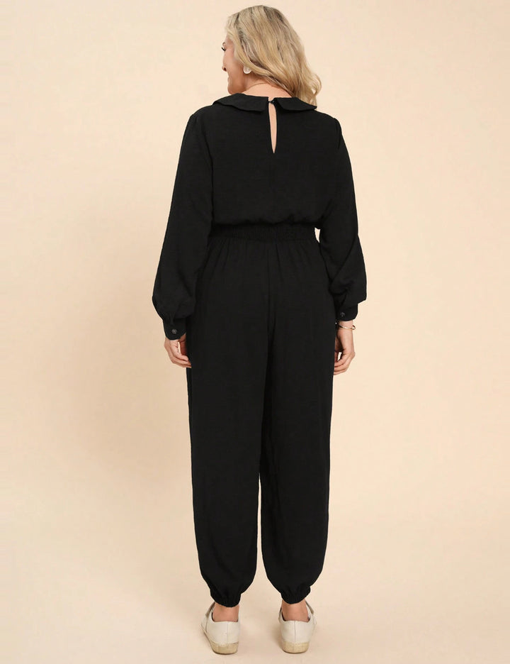 Shein Curve+ hosszú overall, fekete