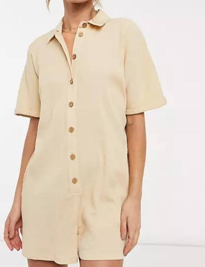 Salopetă scurtă ASOS, bej