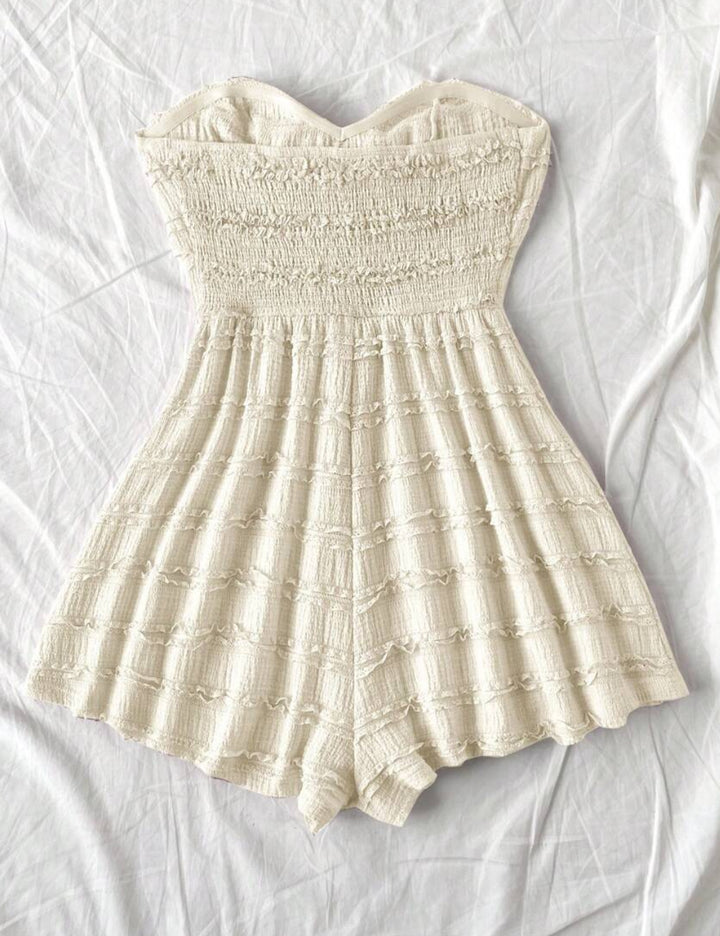 Shein Cream Short Dungarees