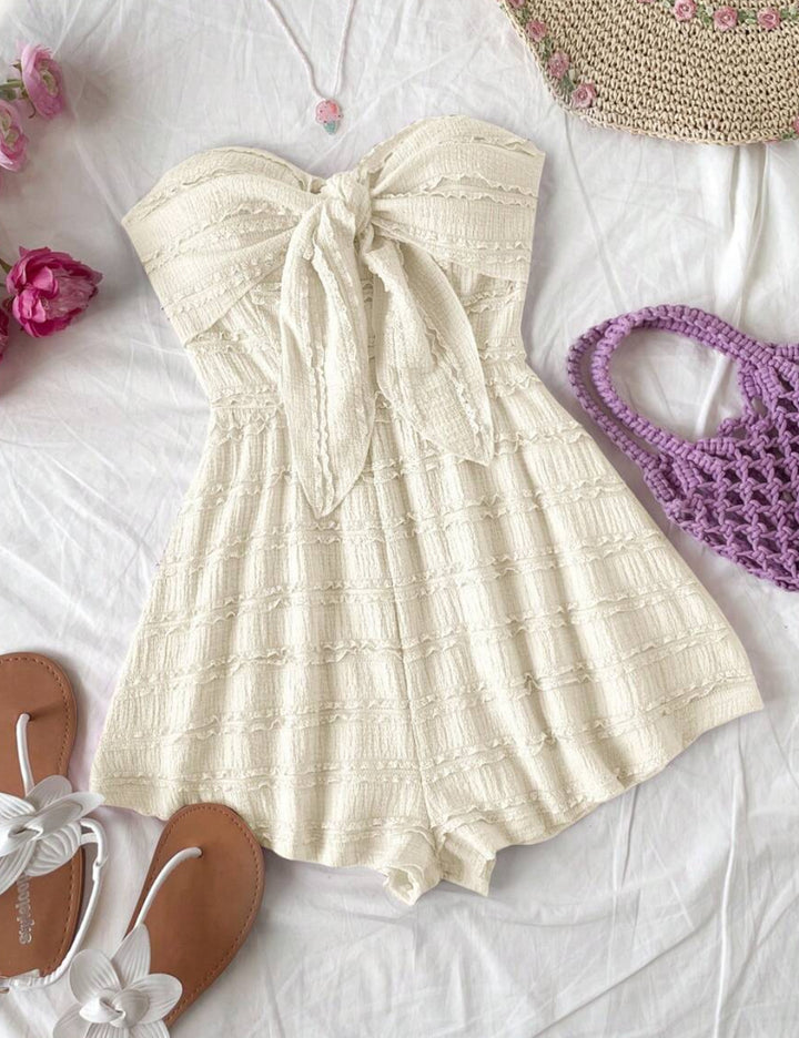 Shein Cream Short Dungarees