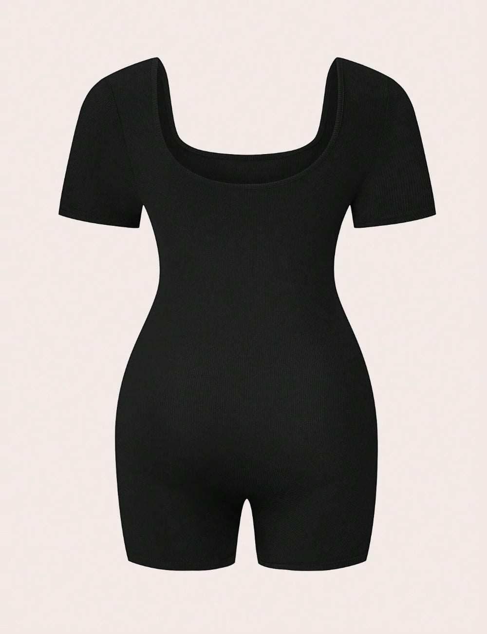 Shein Curve+ fekete rövid overál