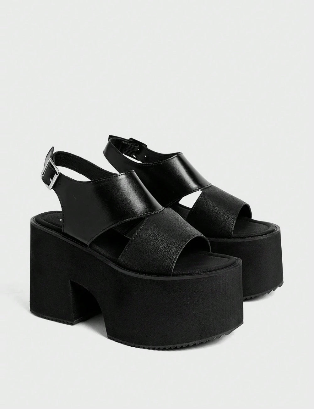 Shein platform szandál, fekete