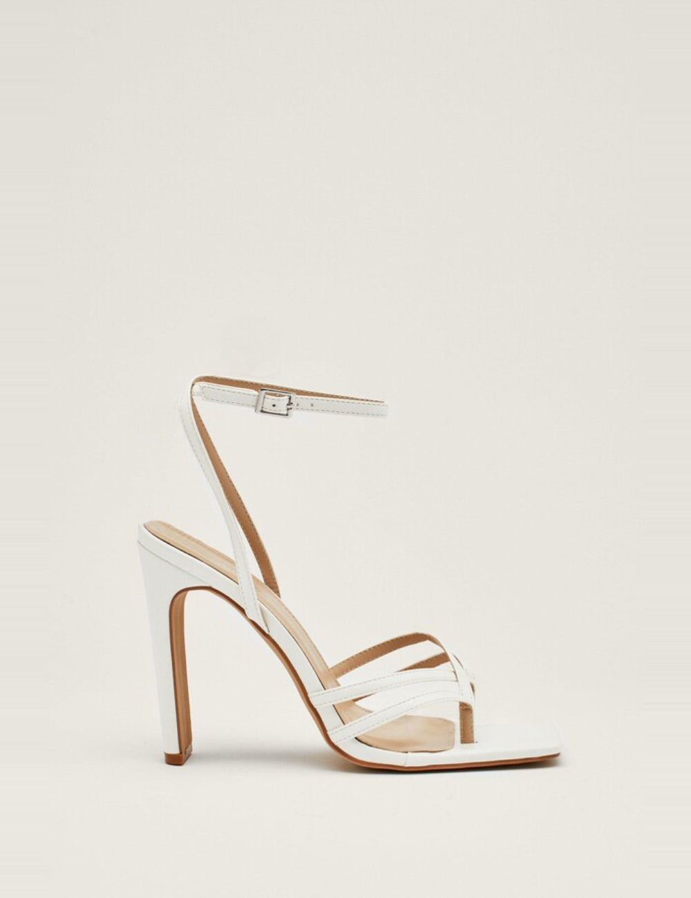 Sandale Cu Toc NASTY GAL, alb