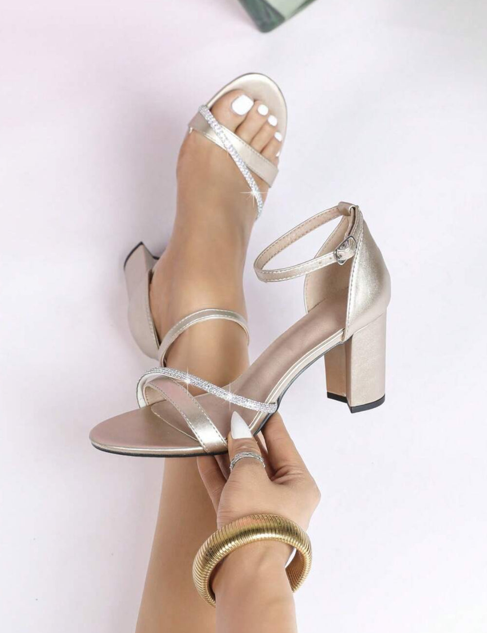 Sandale Cu Toc Shein, bronz