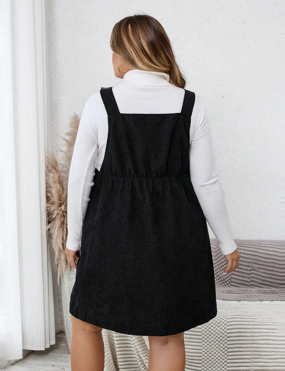 Sarafan Shein Curve+, negru