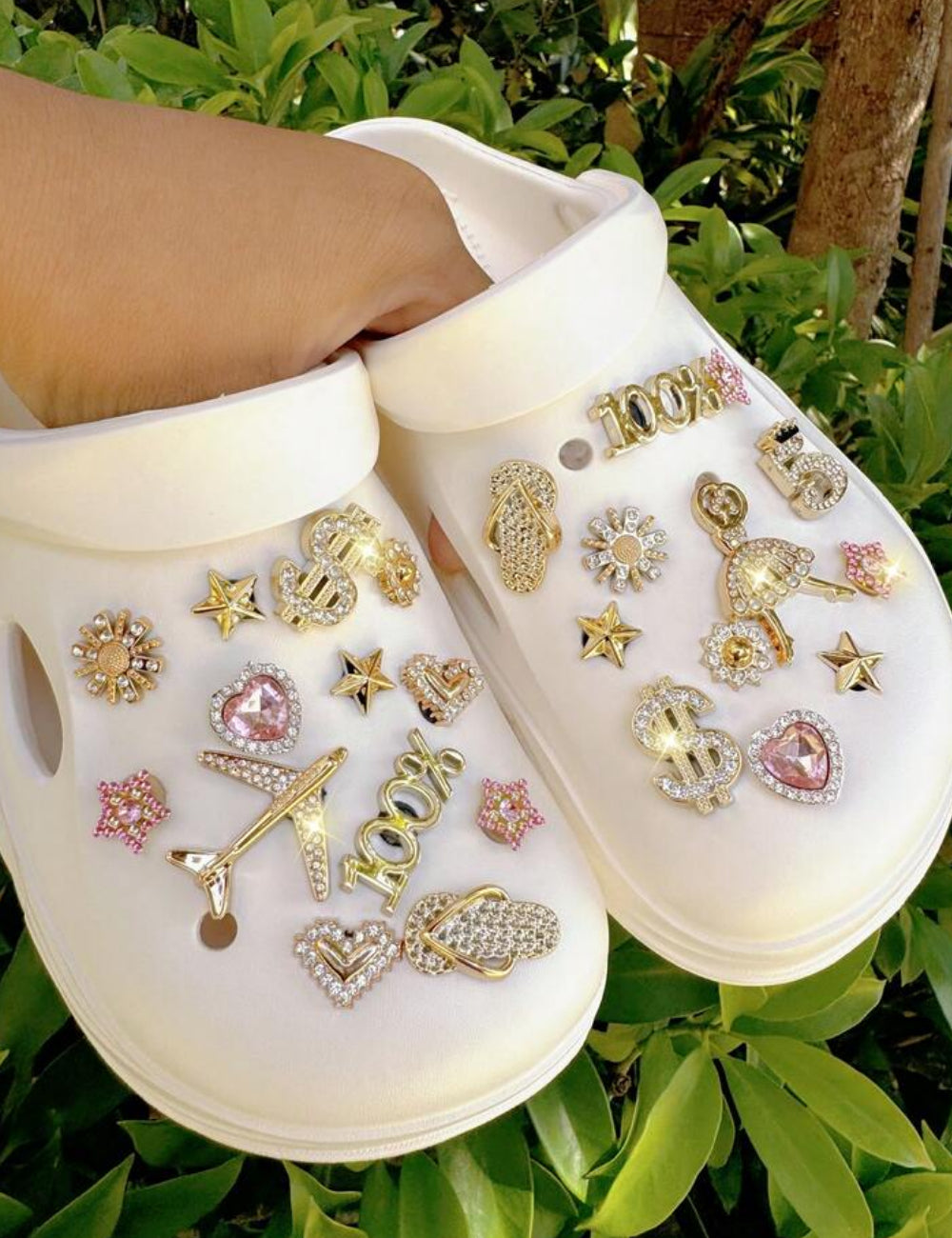 Shein Crocs kiegészítő szett, arany