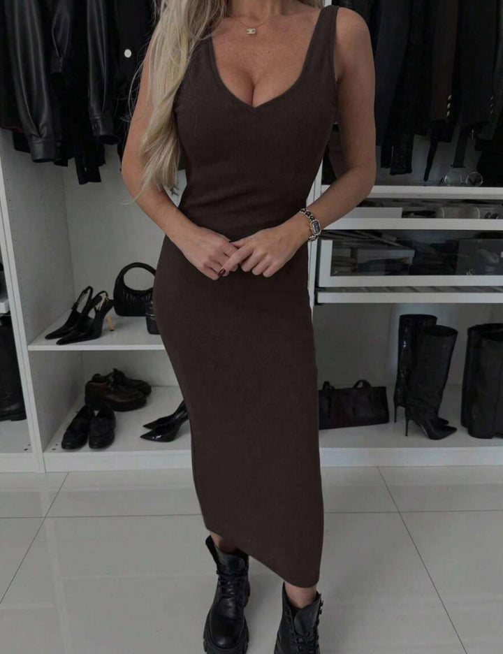 Set bluză și rochie Shein, maro
