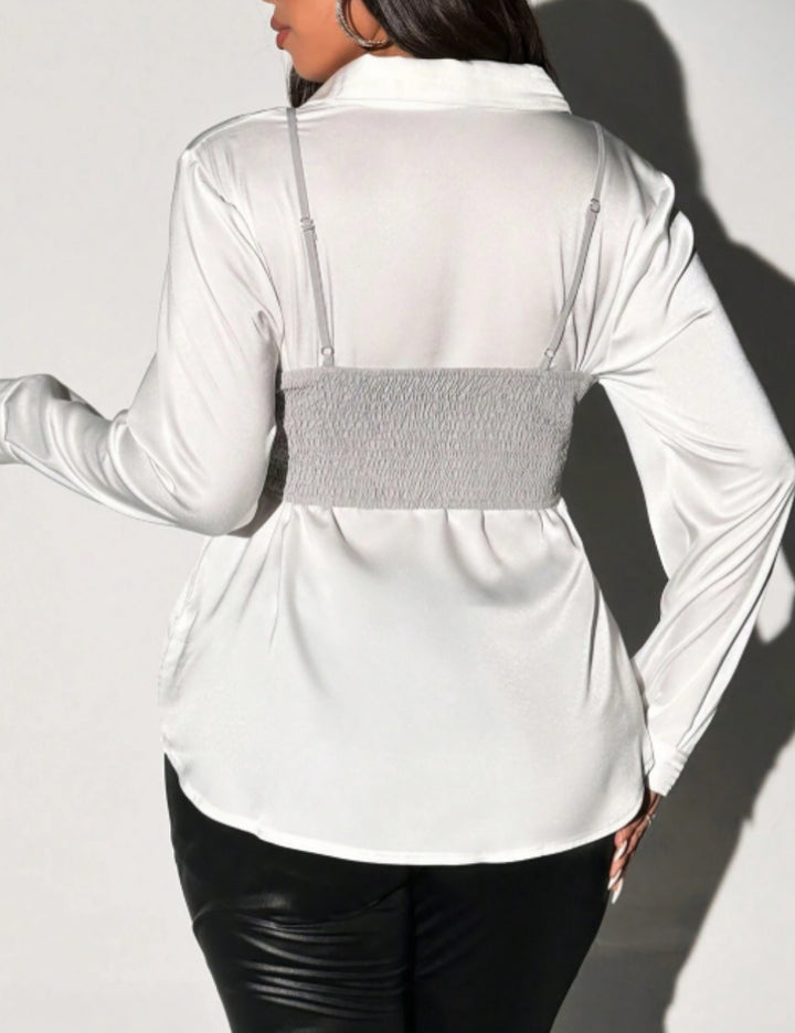 Shein Curve+ ing és top szett, szürke