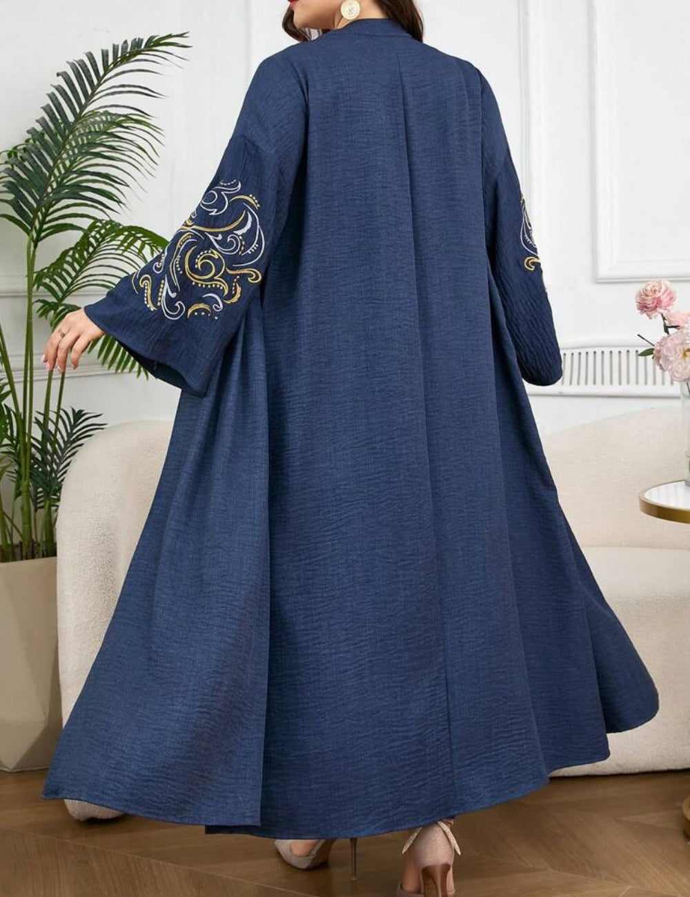 Shein Curve+ kardigán és nadrág szett, kék