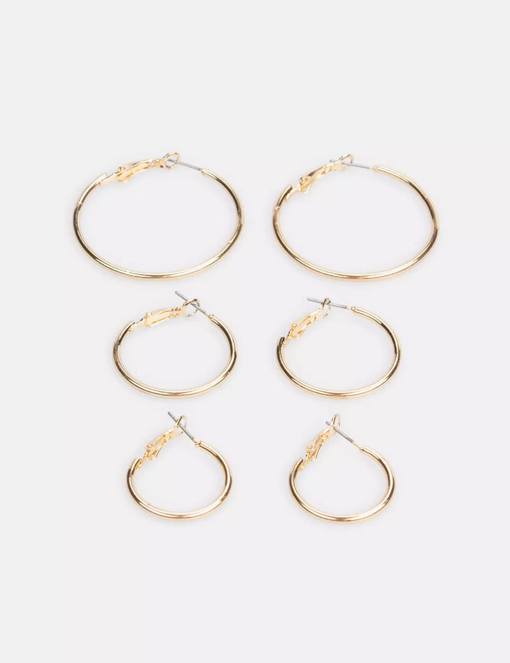 Set cercei Pieces, auriu