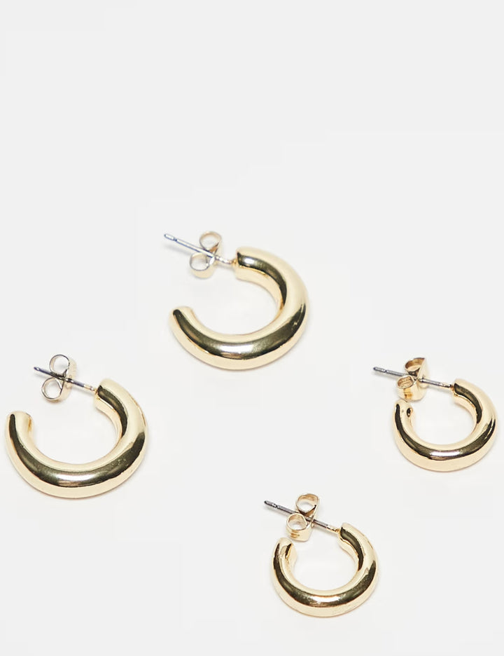 Set cercei Pieces, auriu