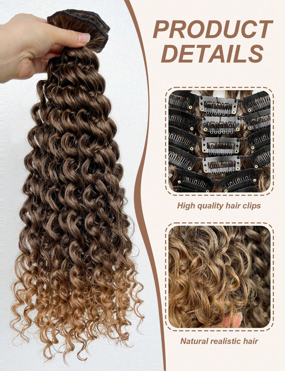 Set extensii Shein, șaten