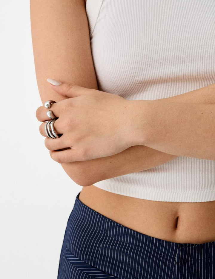 Set inele Bershka, argintiu