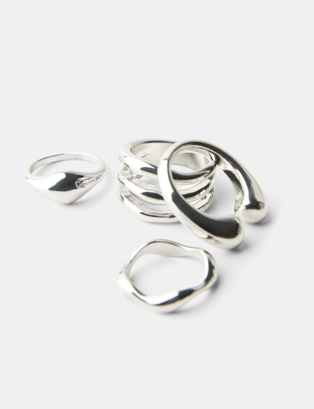 Set inele Bershka, argintiu