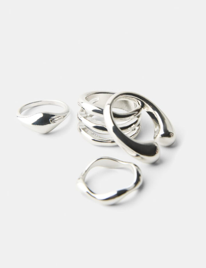 Set inele Bershka, argintiu