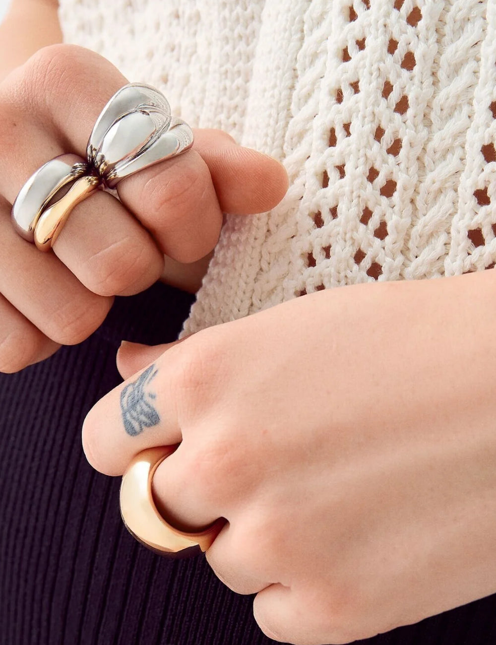 Set inele Bershka, mix culori