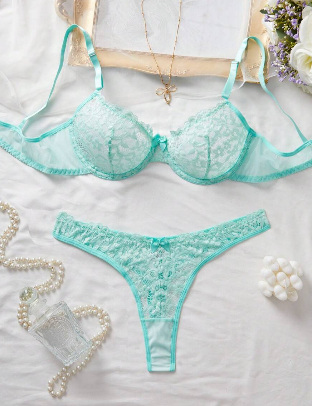 Set Lenjerie intimă Shein, turcoaz
