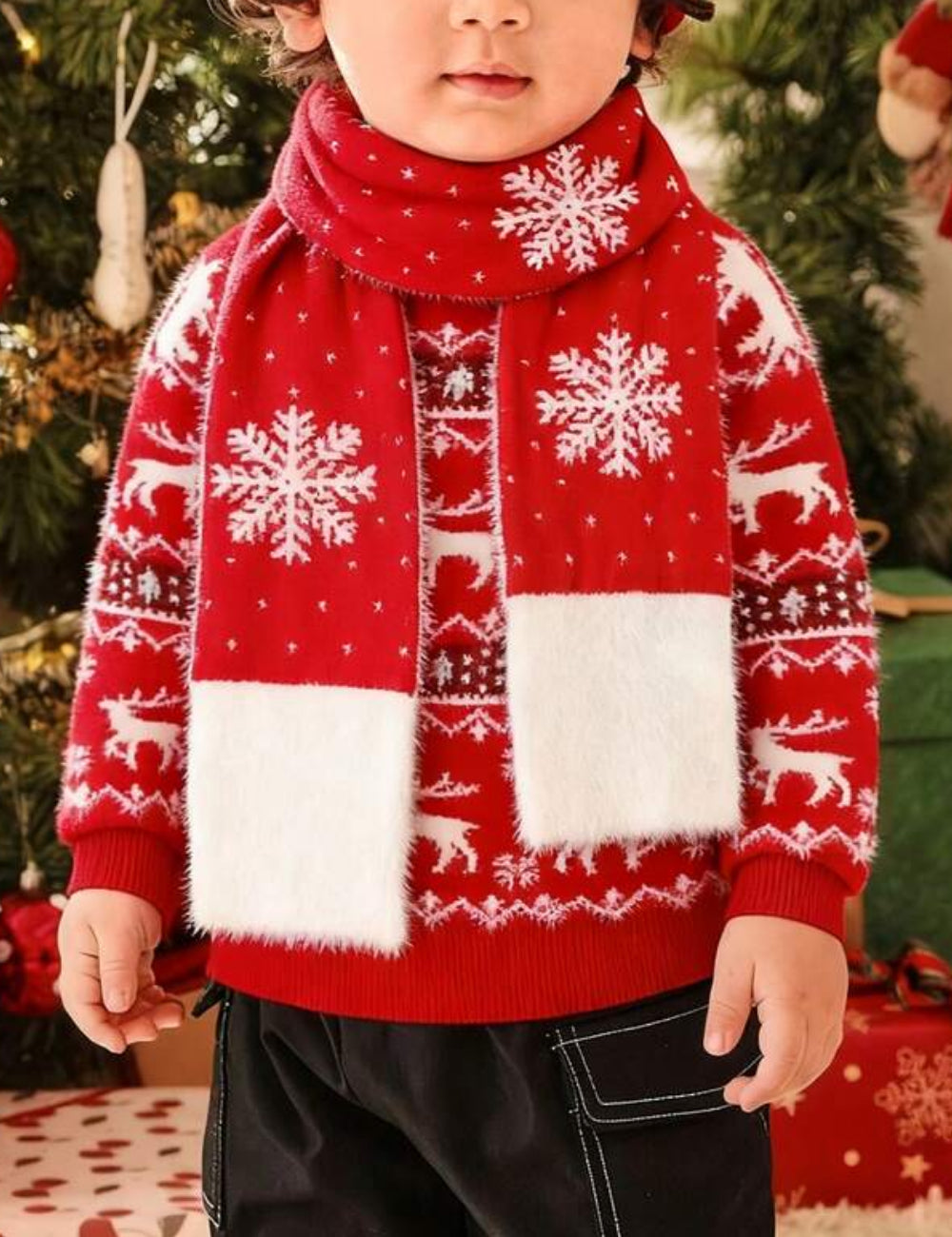 Set pulover și fular Shein, mix culori