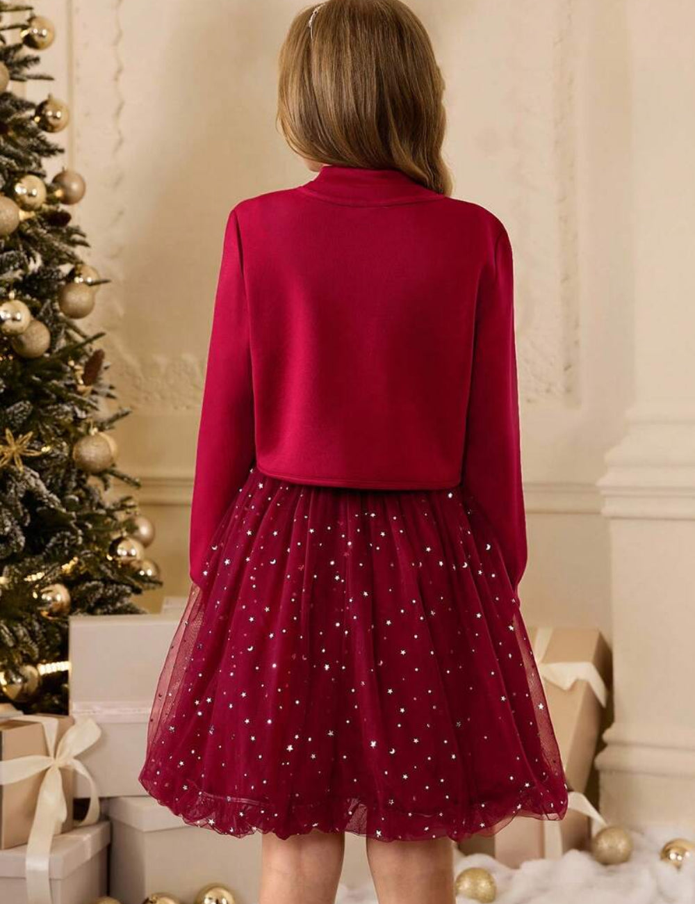 Set rochie și bolero Shein, roșu