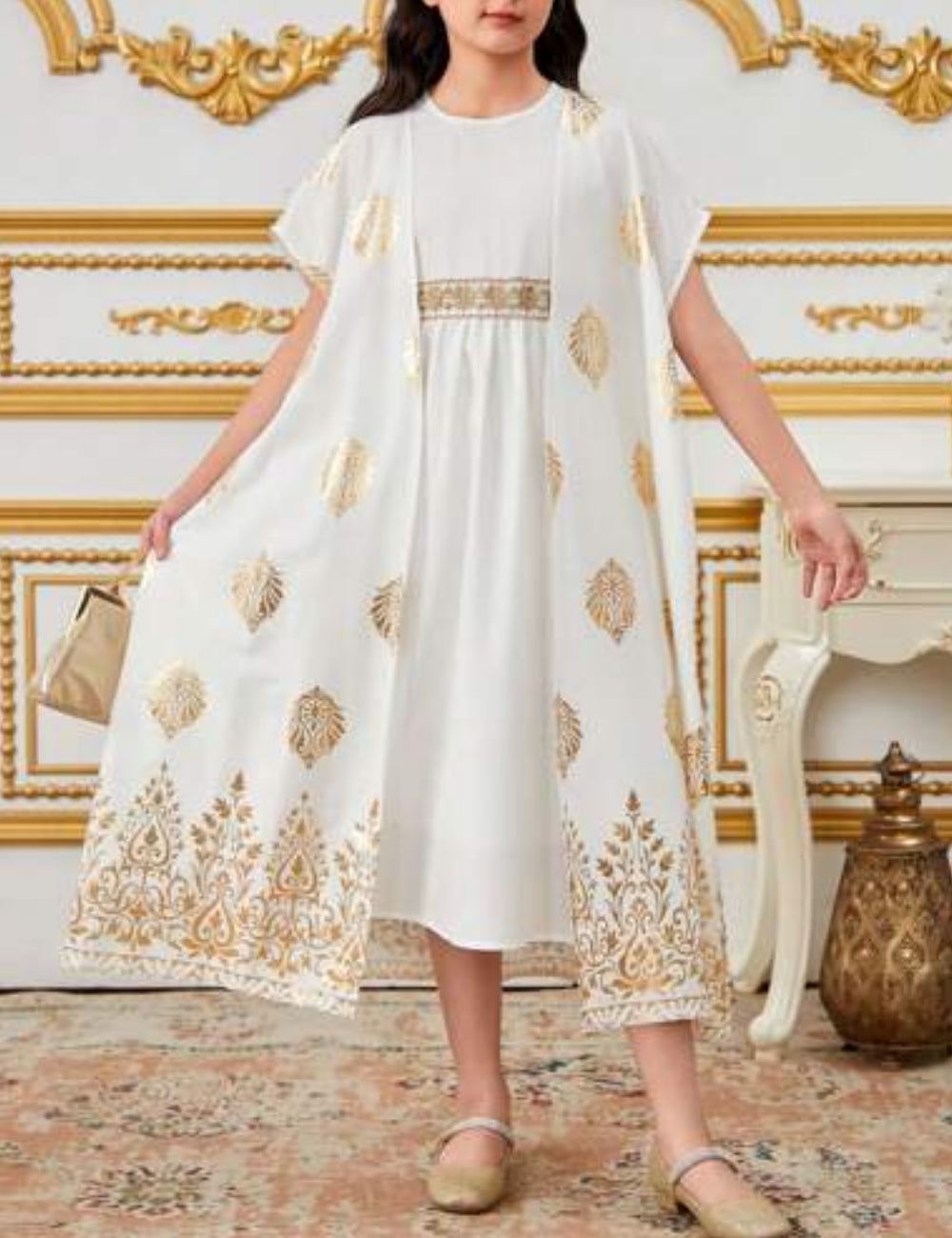 Set Rochie și Cardigan Shein, alb