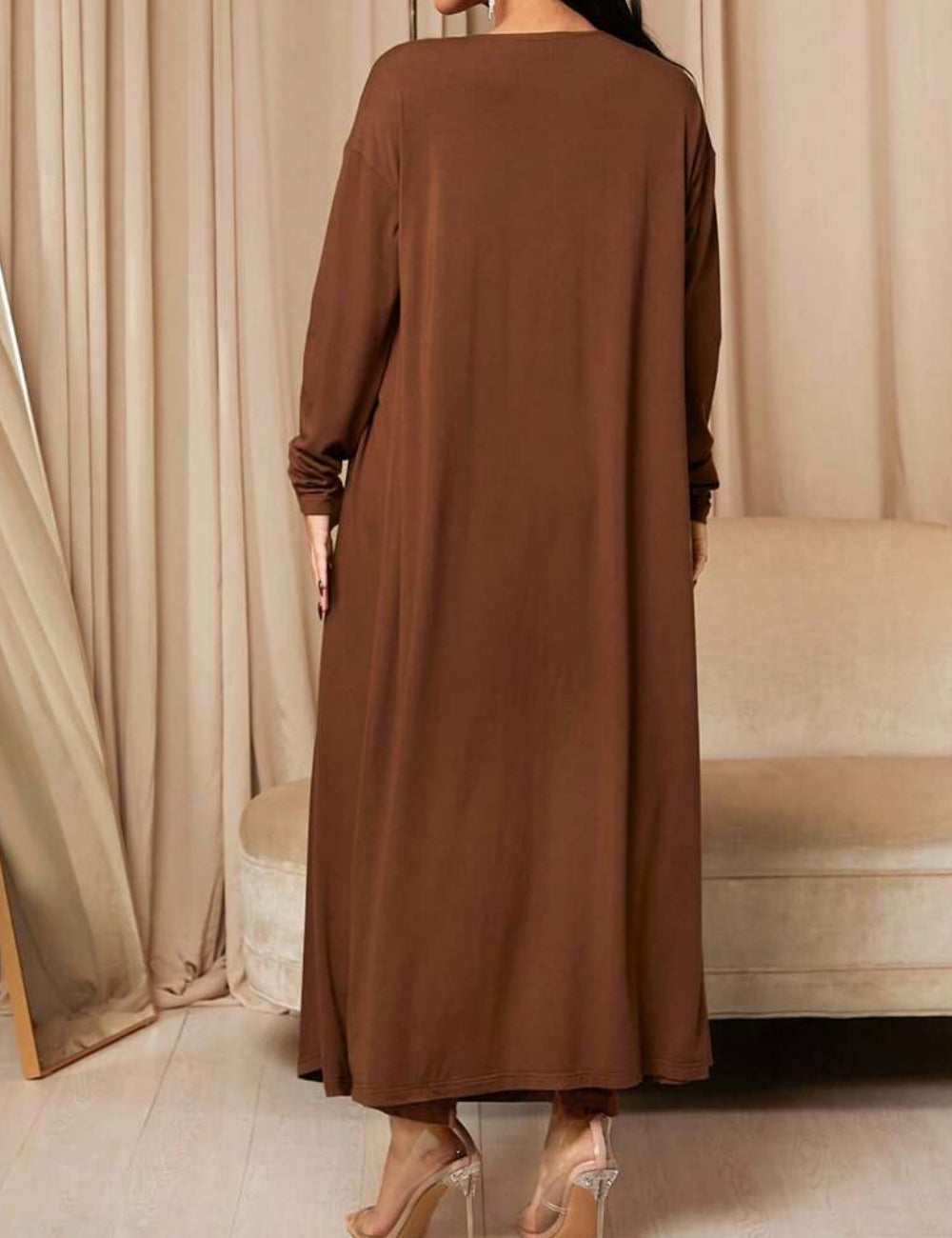 Set Rochie și Cardigan Shein, maro