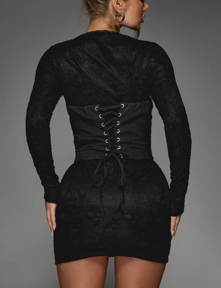 Set rochie și corset Shein, negru