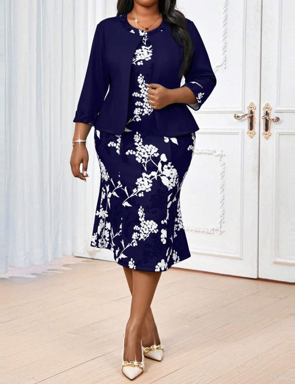 Set rochie și sacou Shein, mix culori