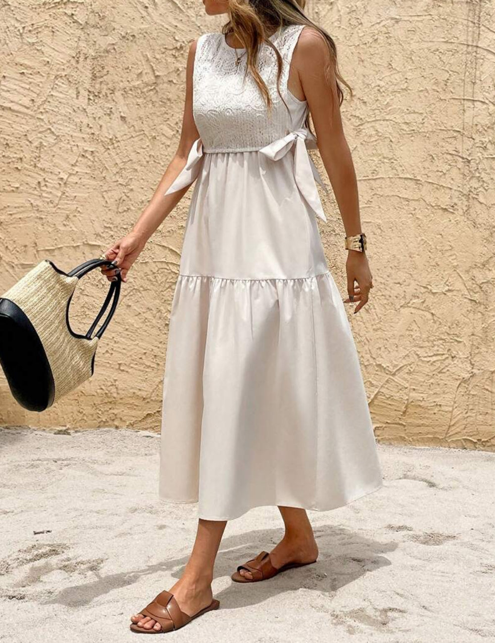 Set rochie și top Shein, crem